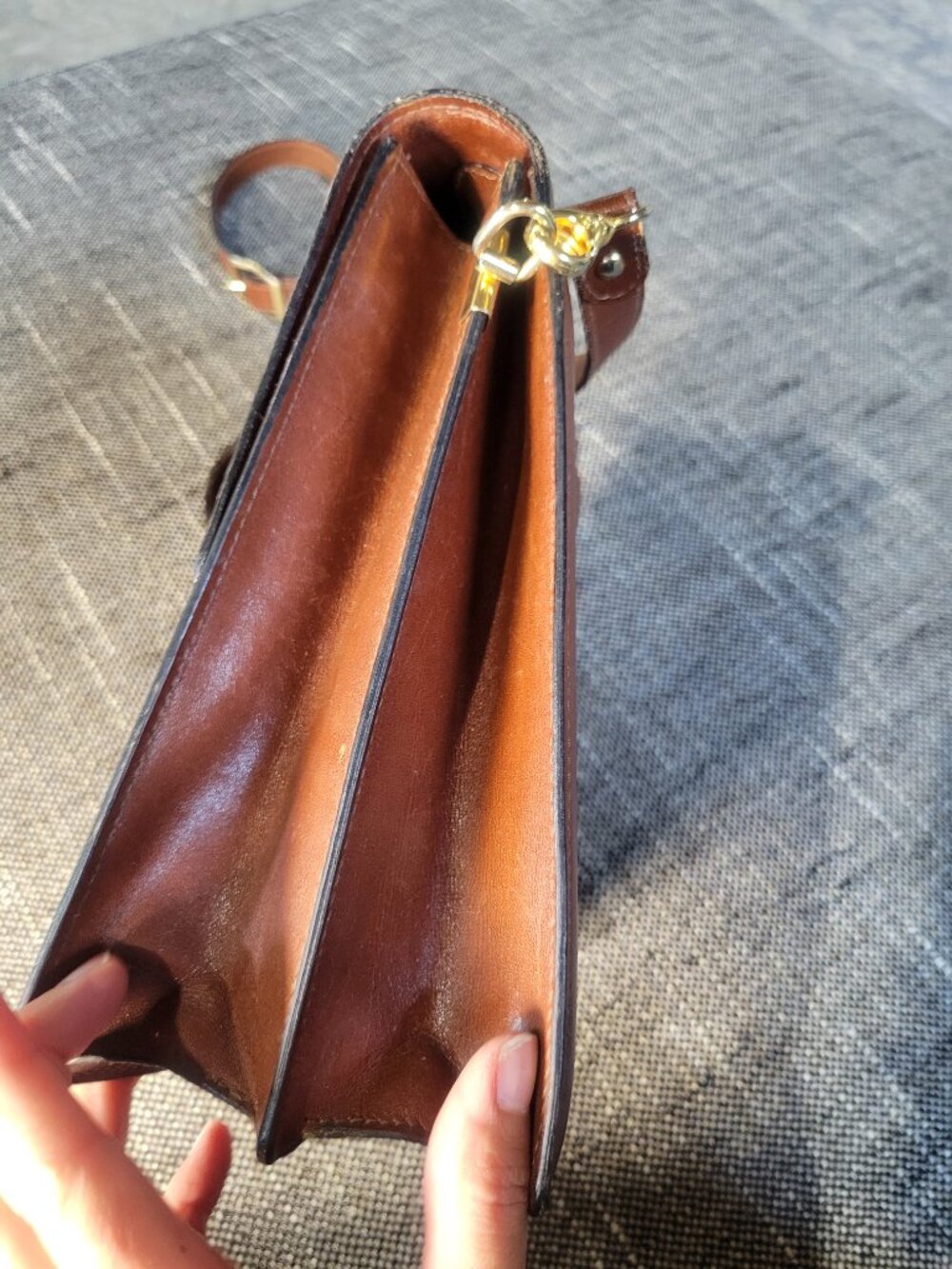 Vintage Lancel Paris Brown Leather Crossbody Shoulder Bag Made in Italy - Picture 5 of 12